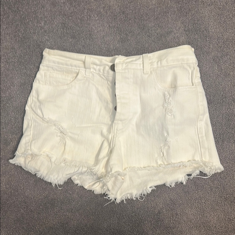 Women's chubbies White Distressed Denim Shorts